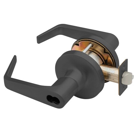 Falcon Grade 1 Classroom Cylindrical Lock, SFIC Prep Less Core, Dane Lever, Standard Rose, Flat Black Coate T561BD D 622